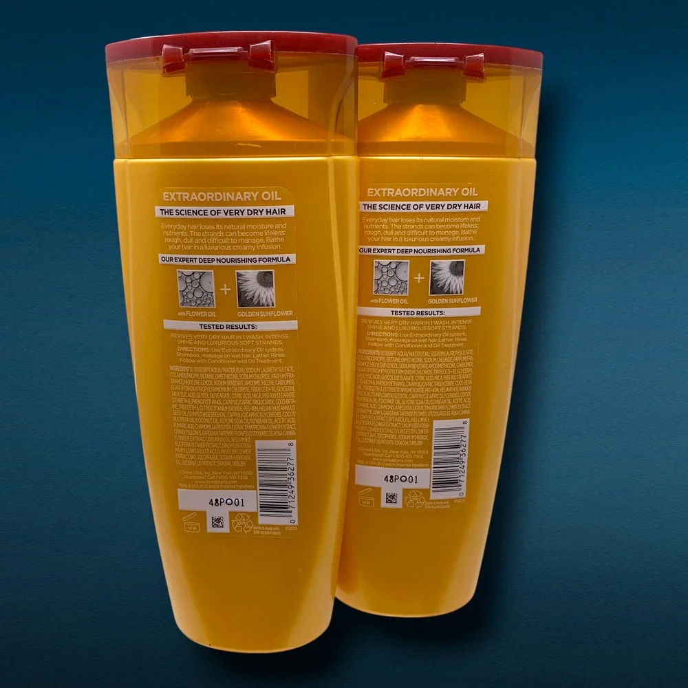 Lot 2 x L'Oreal Paris Elvive Extraordinary Oil Shampoo 12.6 oz OG Formula NEW